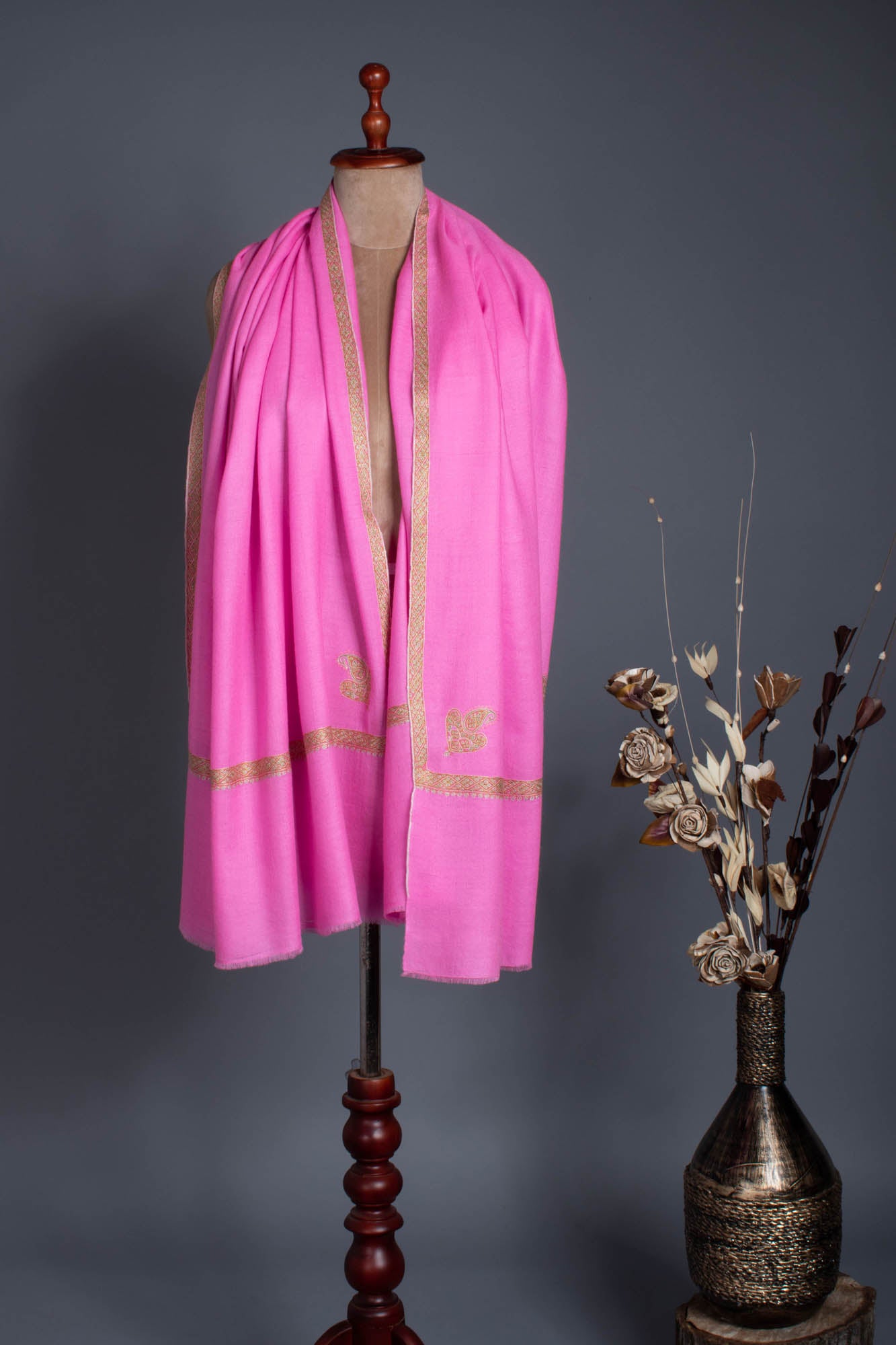 Neon Pink Women Pashmina Wrap - KHUSRAU