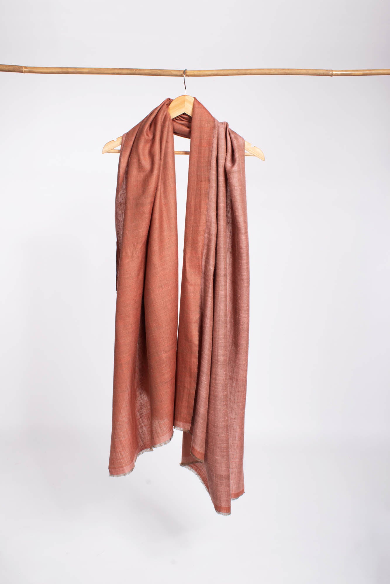 Baby Pink and Peach Dorukha Handmade Pashmina - PHENIX