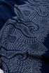 XL Prussian Blue Pashmina Wrap with Palla Embroidery - SAIDPUR