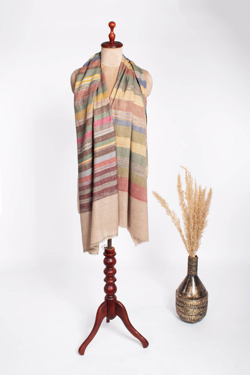 Handcrafted Pure Cashmere Wrap in Multi Colors - WINCHELSEA