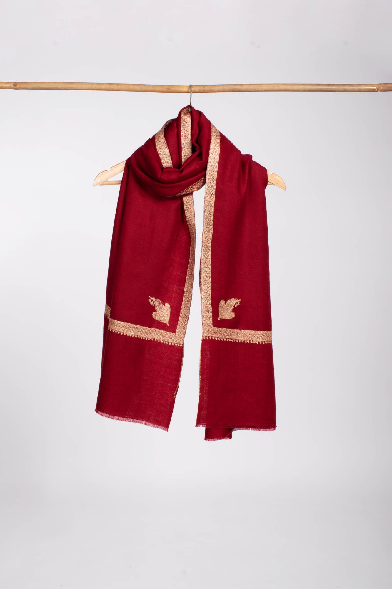 Red Hashia Bridal Cashmere Scarf