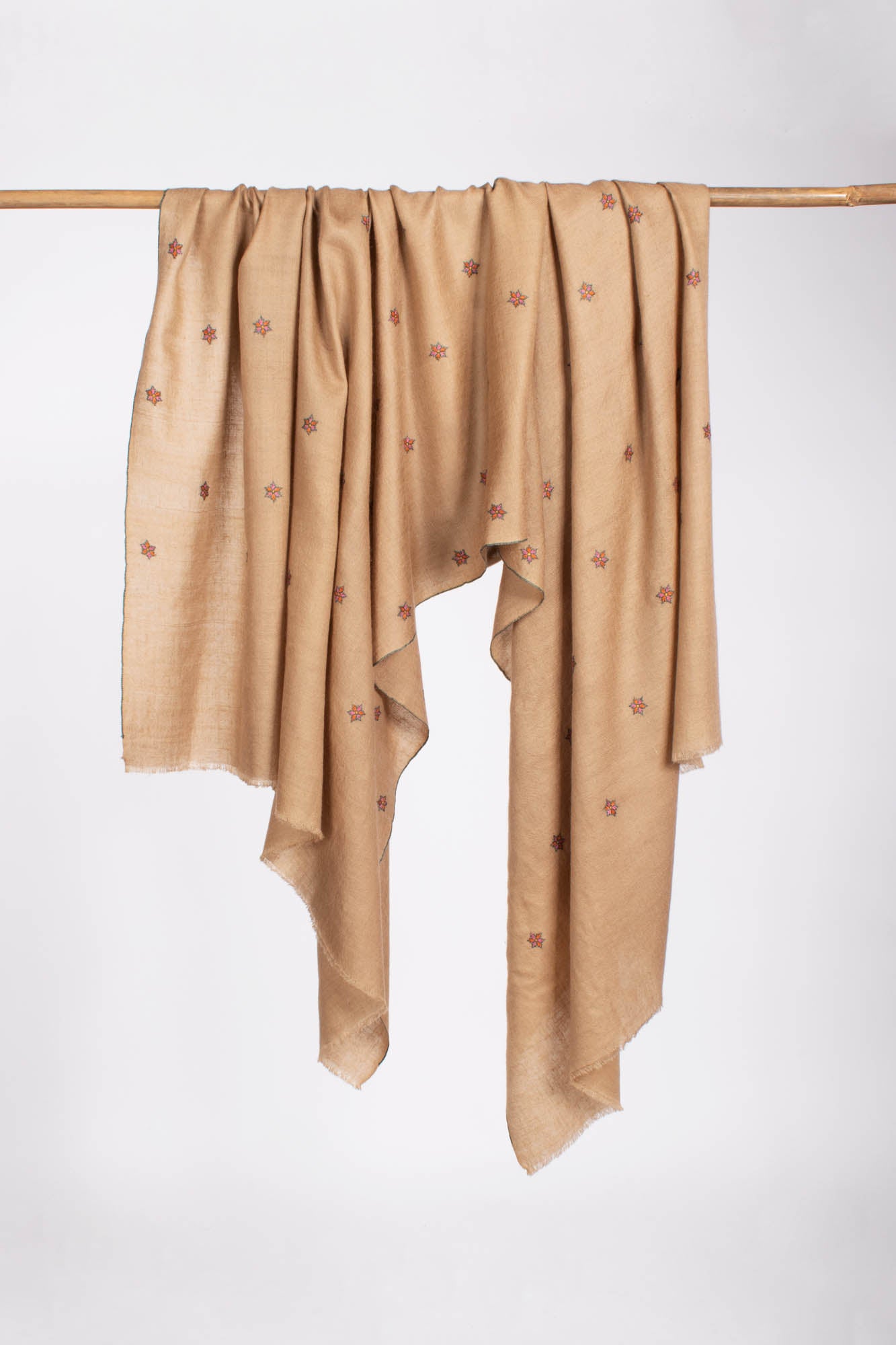 Star Embroidered Pashmina Shawl with a Minimalist Touch - BARSTOW