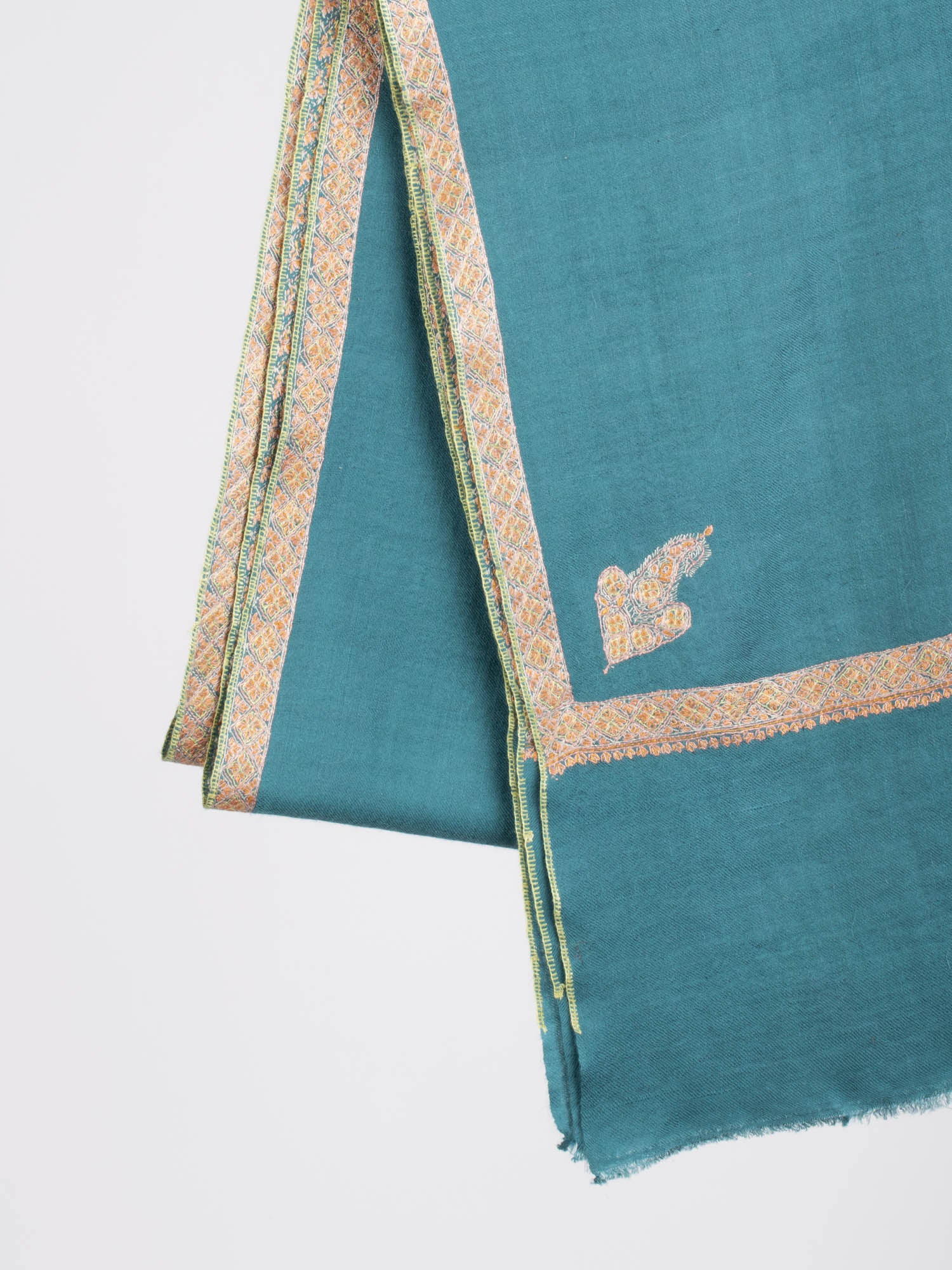 Teal Blue Lightweight Cashmere Scarf - FRANCISCO