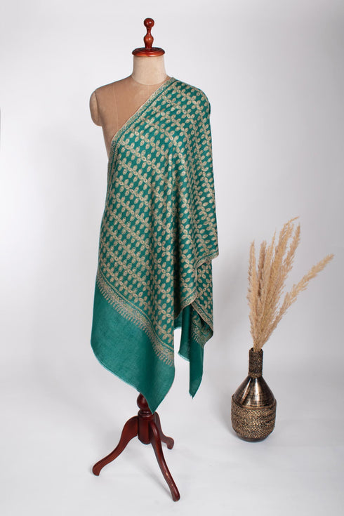 Turquoise Handloomed Cashmere Scarf - BEACONSFIELD