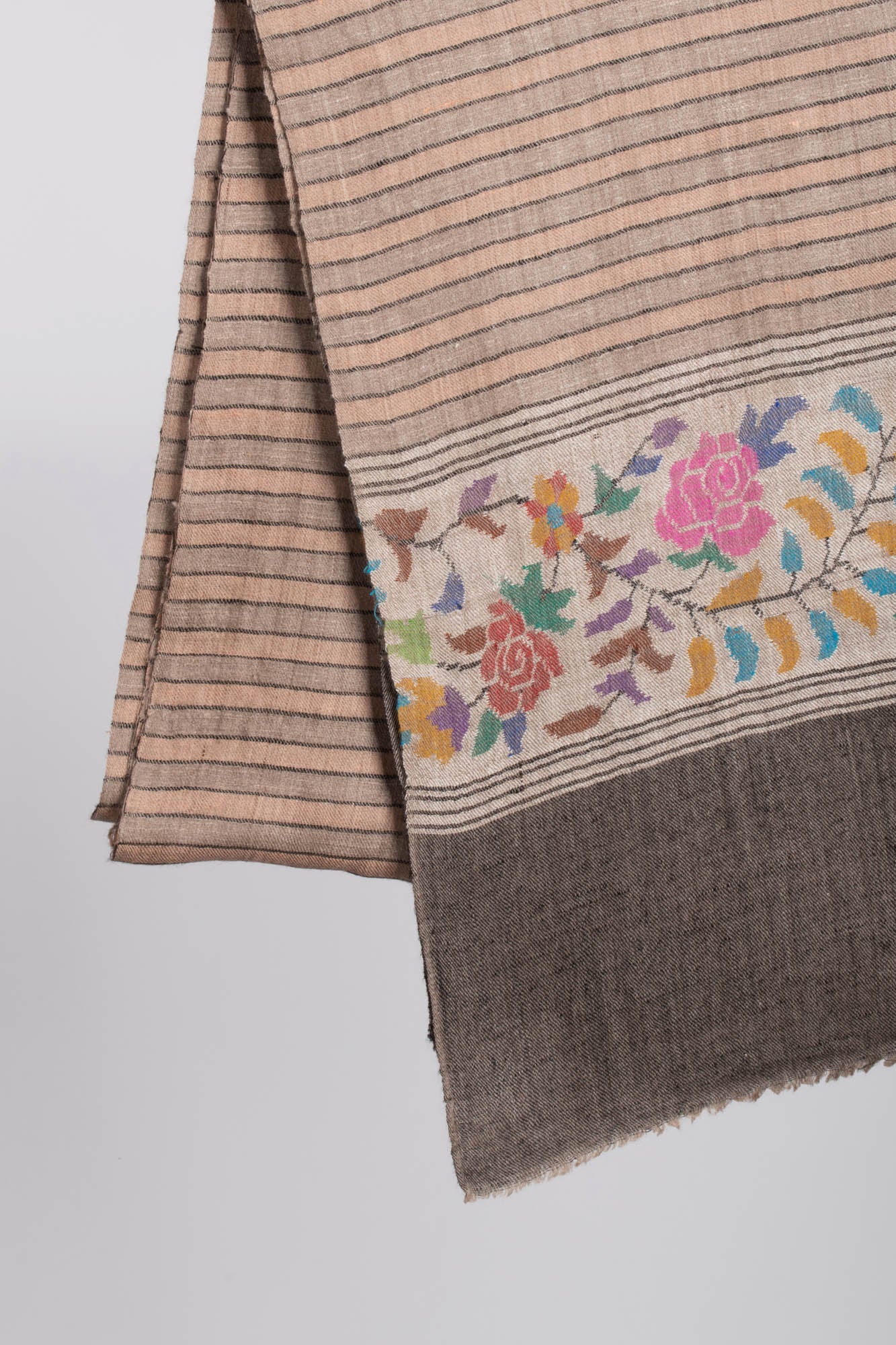 Châle Kani Pashmina Floral à Rayures - GLOBE