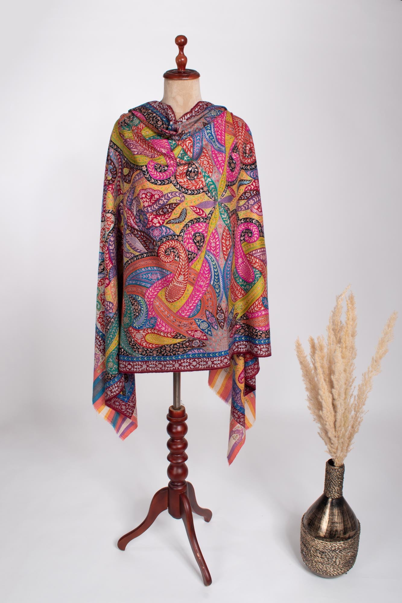 Pure Pashmina Kalamkari Shawl - SUNDER