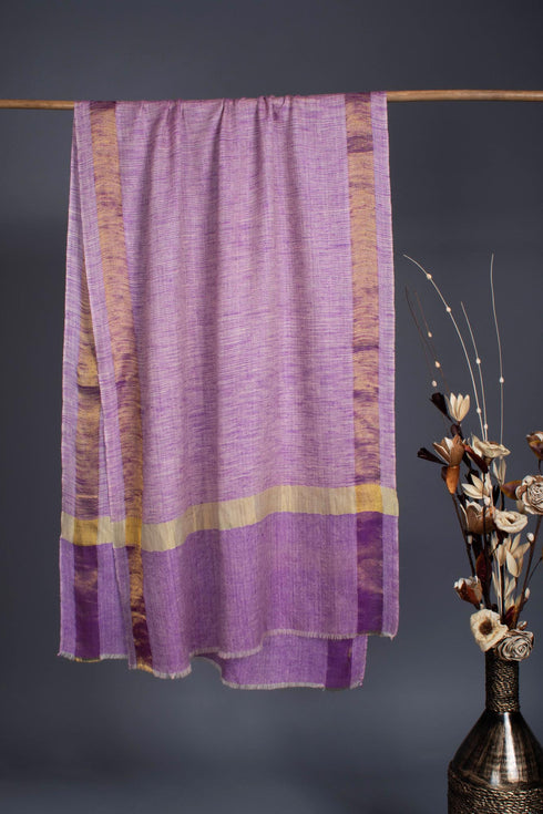 Zari Ikat Purple Pashmina Wrap -  CHHATAK