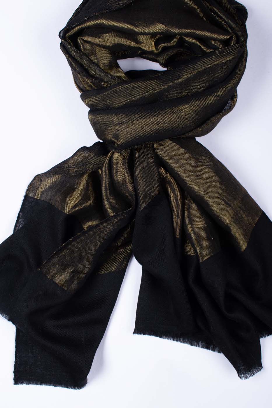 Black and Gold Pashmina Scarf - CEDAR