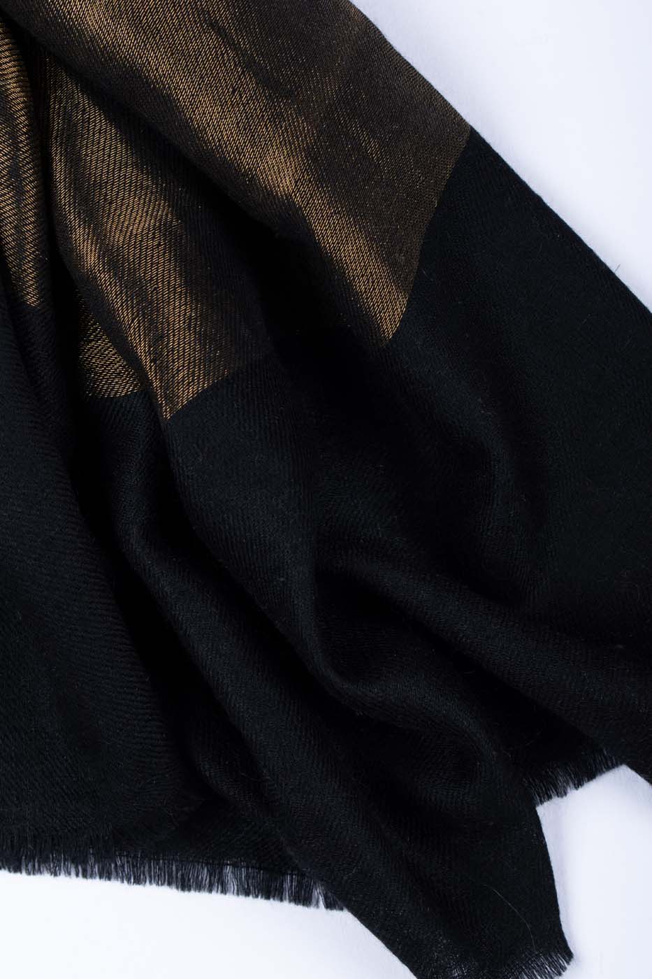 Black and Gold Pashmina Scarf - CEDAR