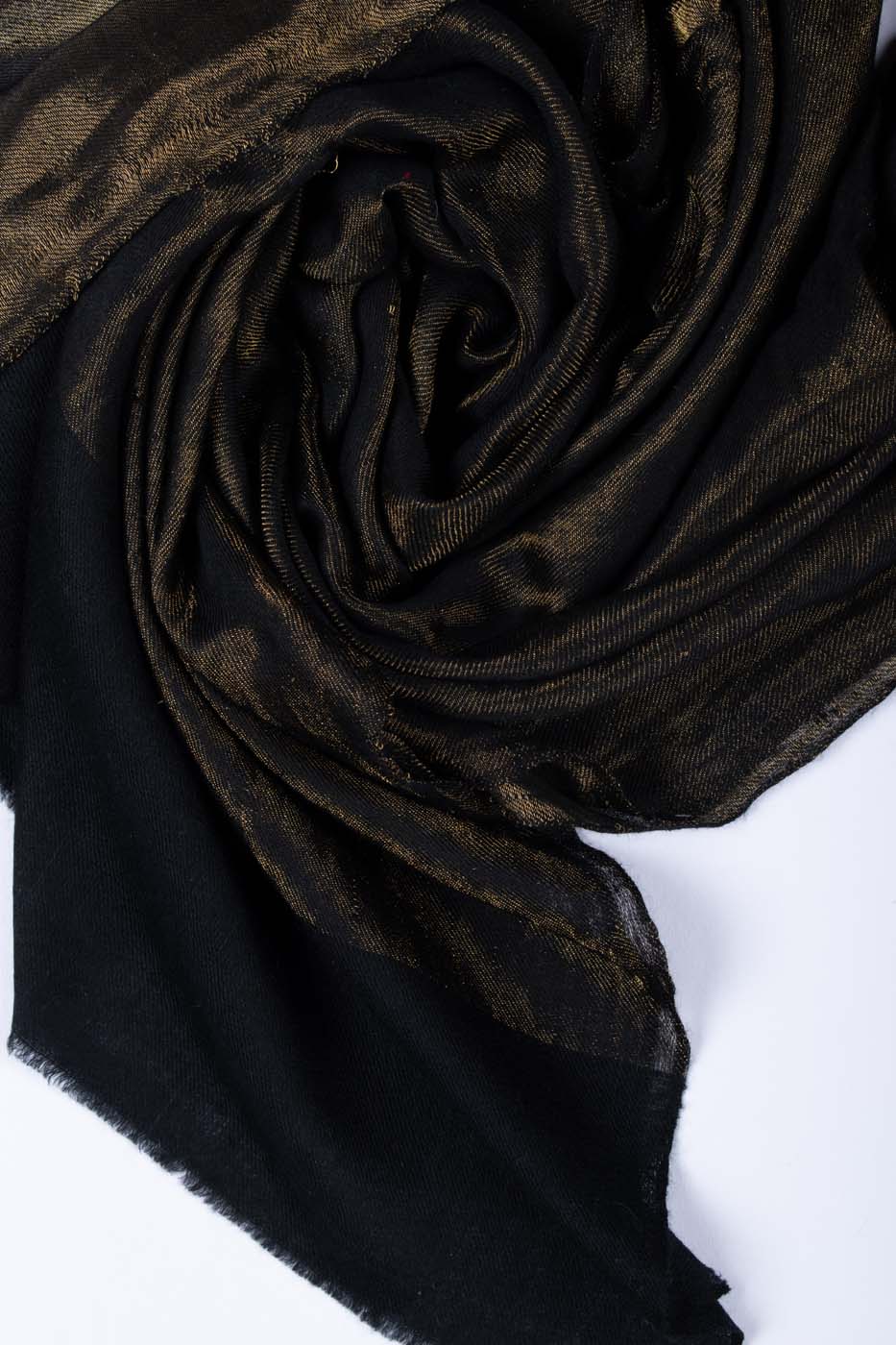 Black and Gold Pashmina Scarf - CEDAR