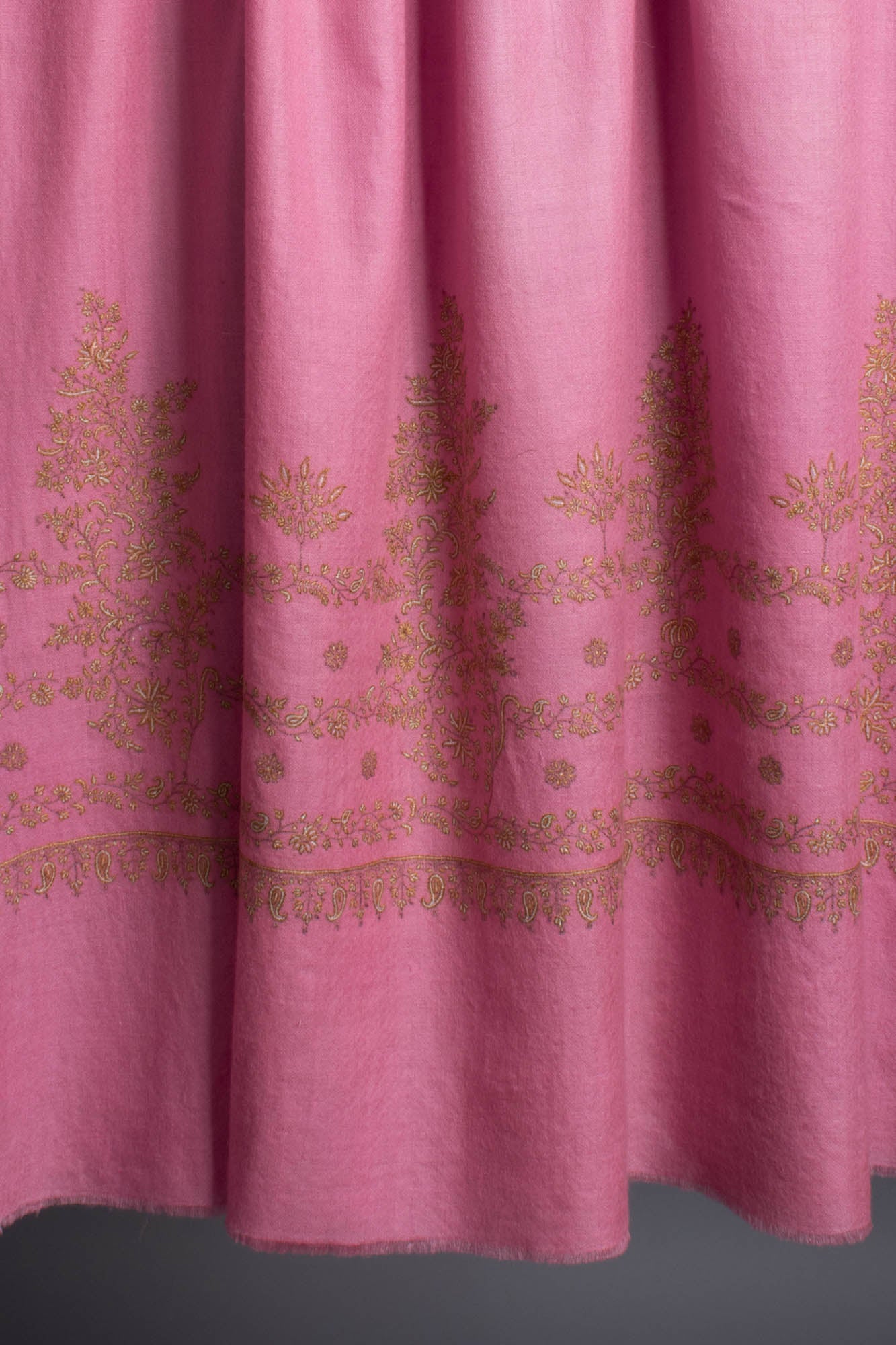 Bubblegum Pink Sozni Embroidered Pashmina Shawl - HAARLEM