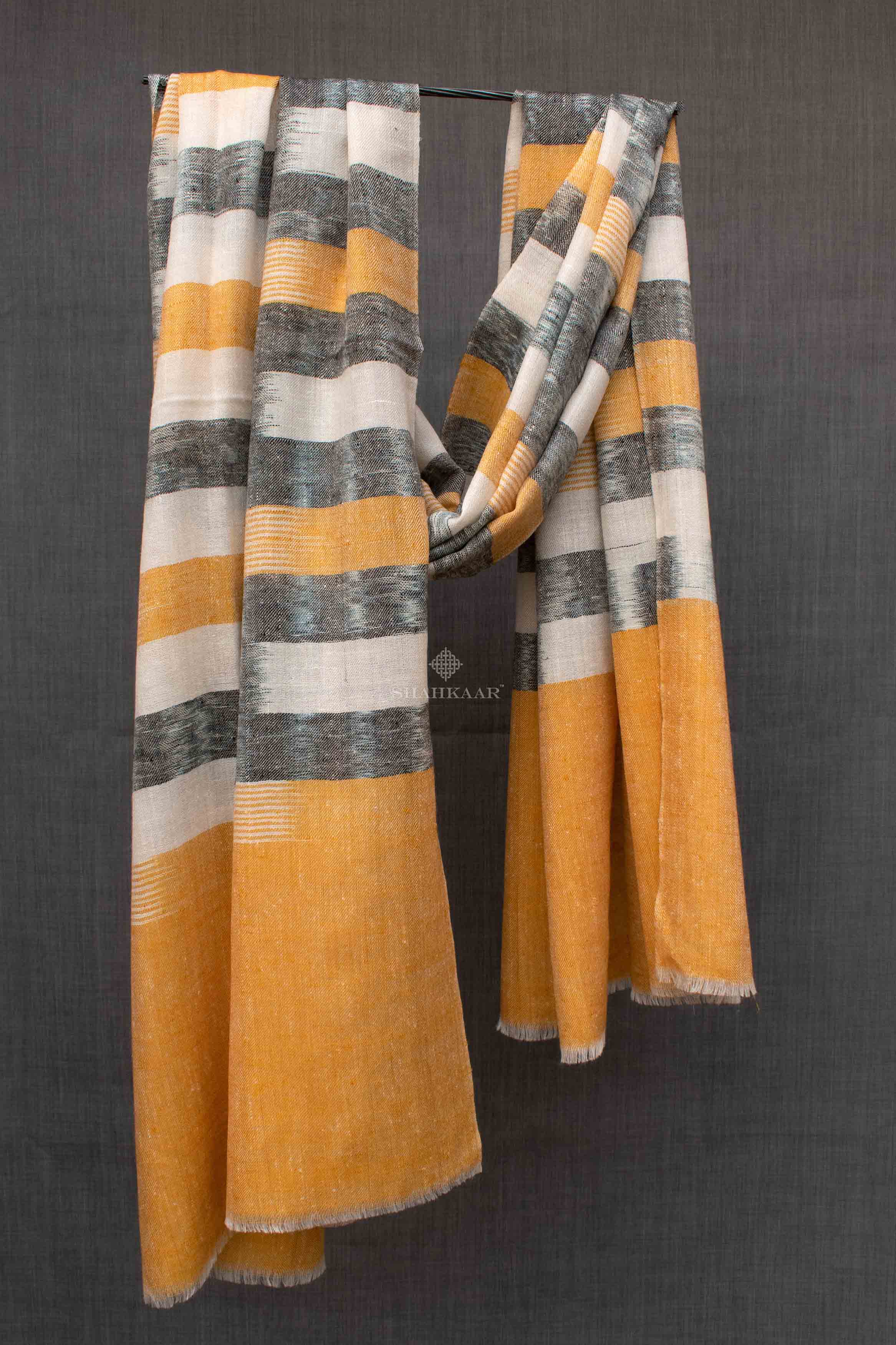 Shahkaar Space Dyed Multi Color Cashmere Shawl hanged on a rope