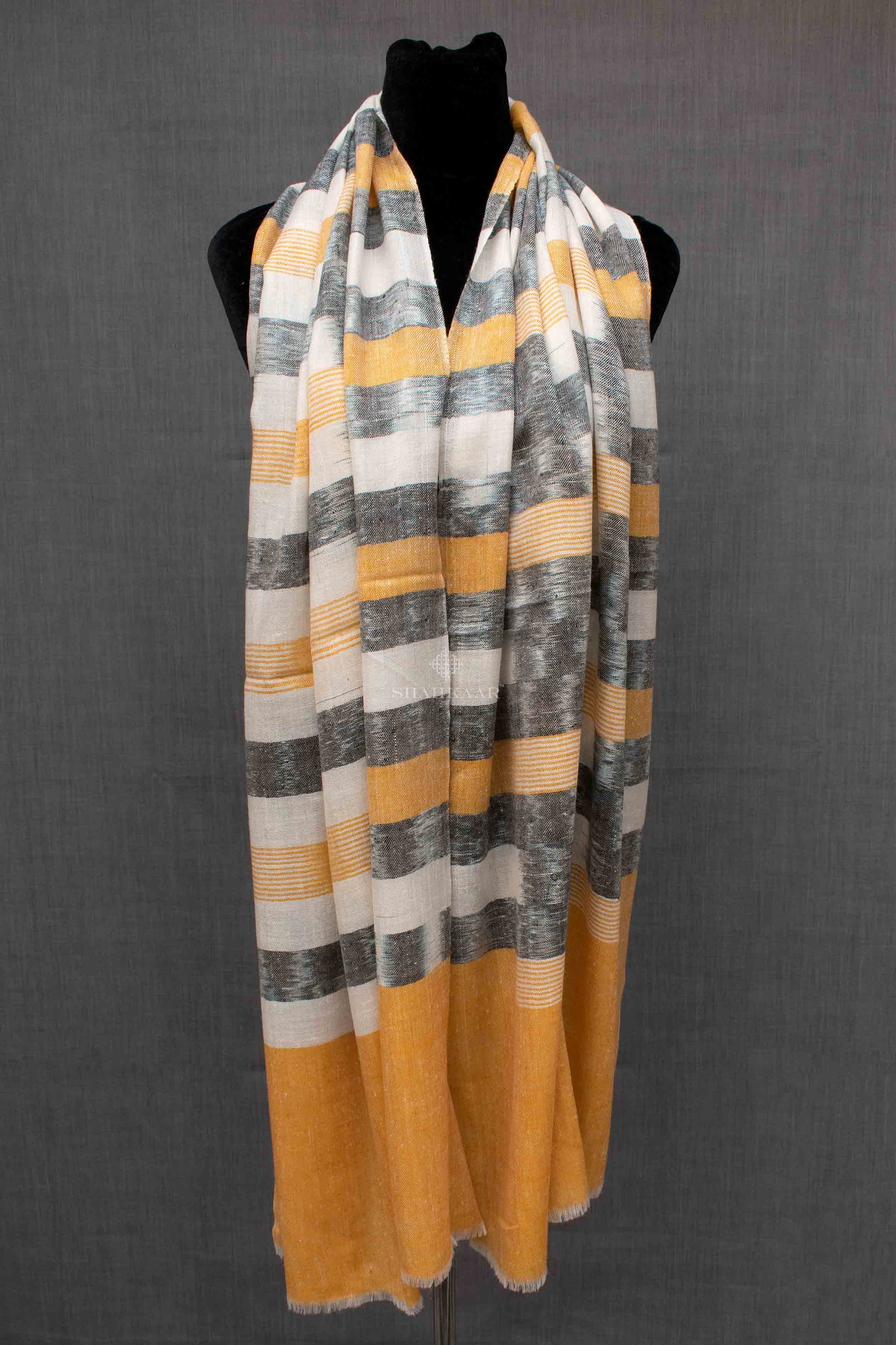 Shahkaar Space Dyed Multi Color Cashmere Shawl wrapped on a dummy