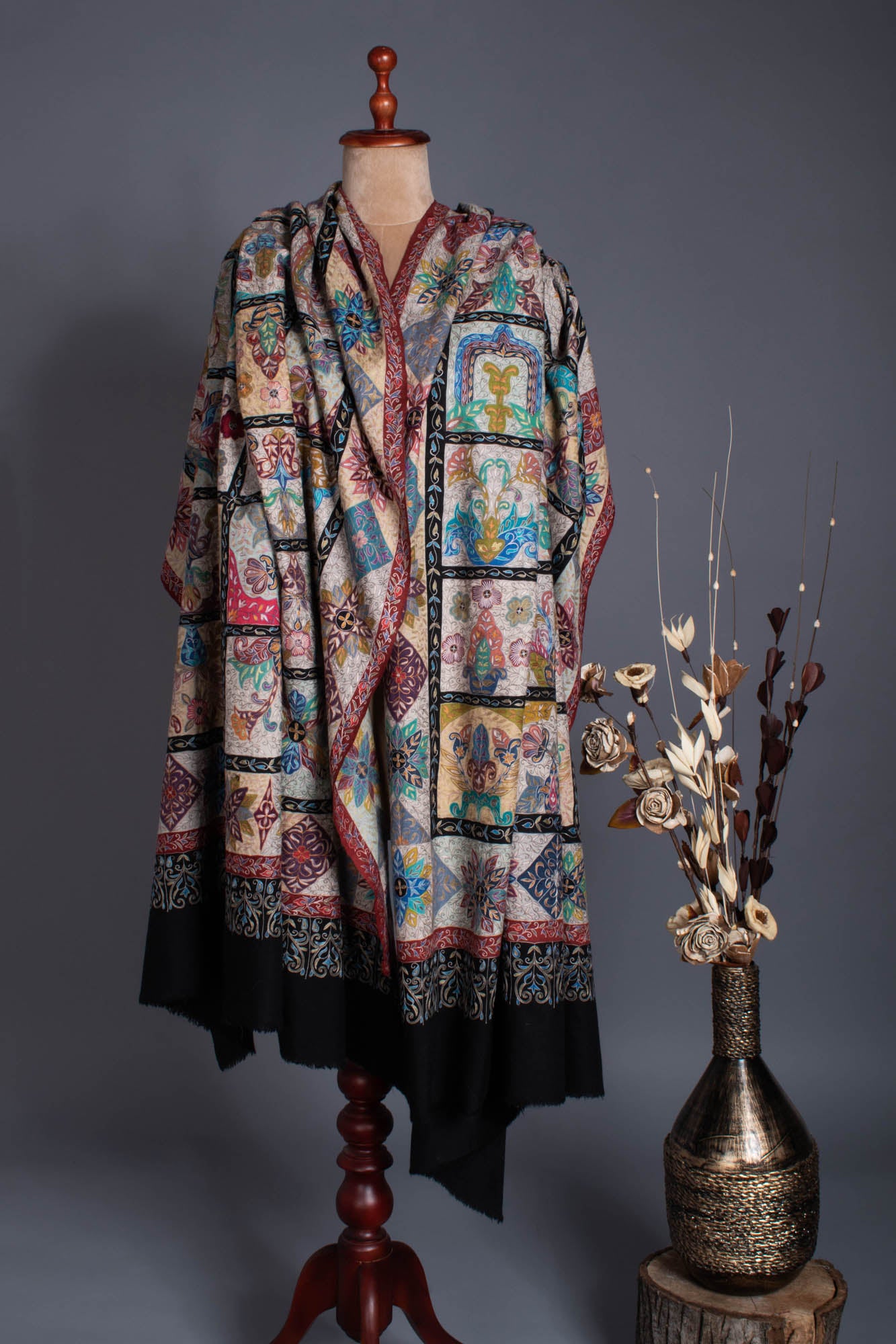 XL Artistic Kalamkari Pashmina - ZAPOPAN