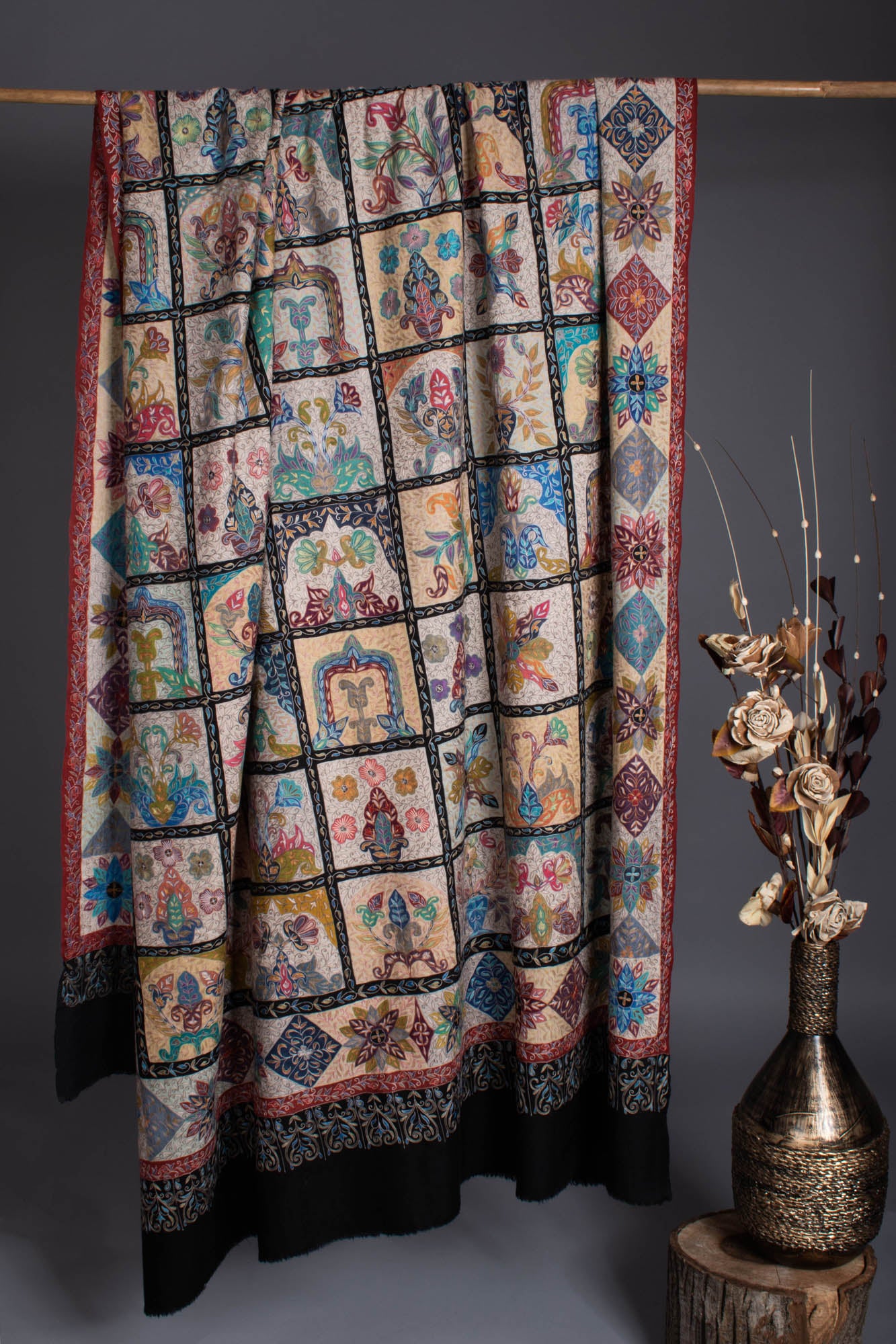 XL Artistic Kalamkari Pashmina - ZAPOPAN
