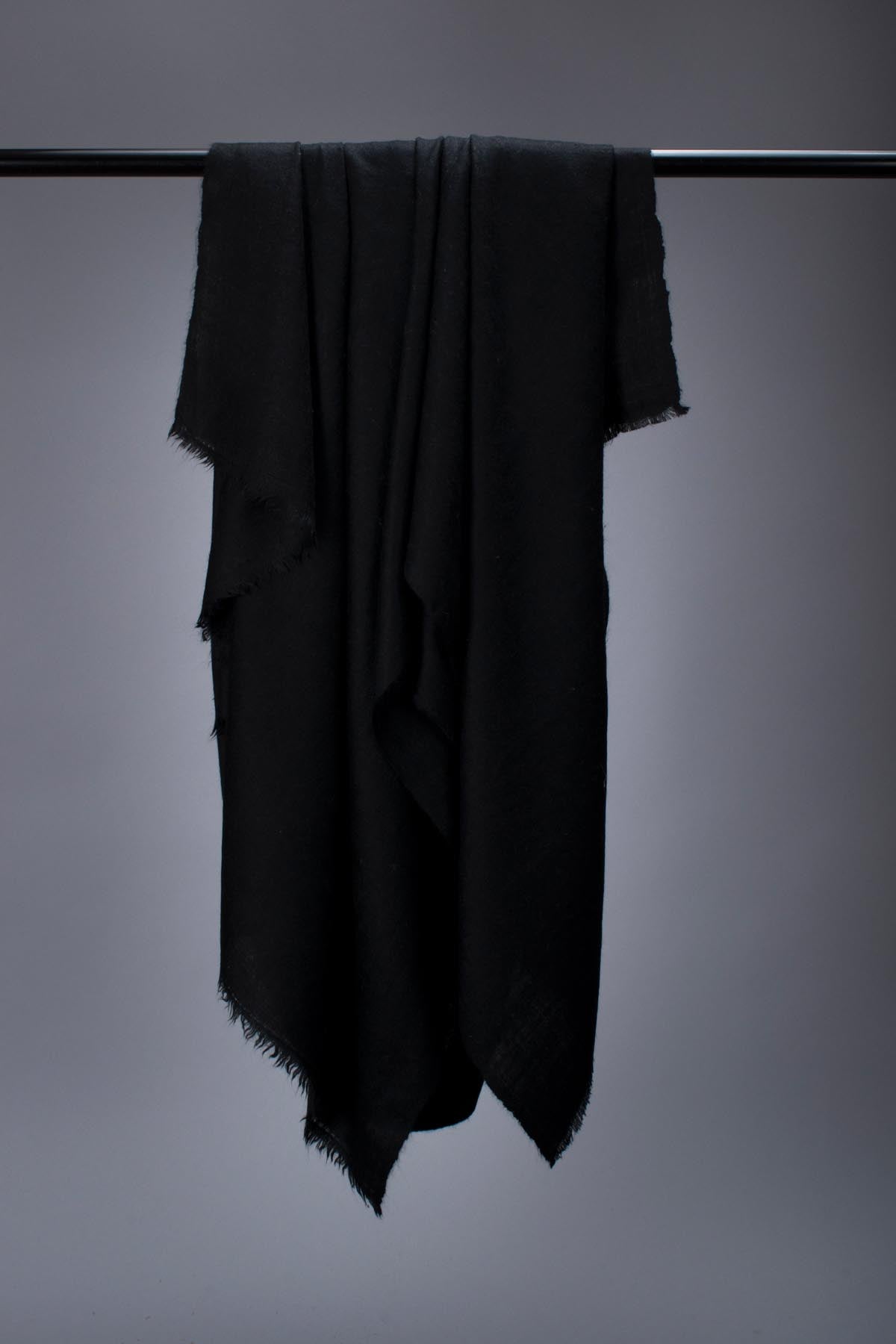 Black  Handspun Pashmina / Pure Cashmere