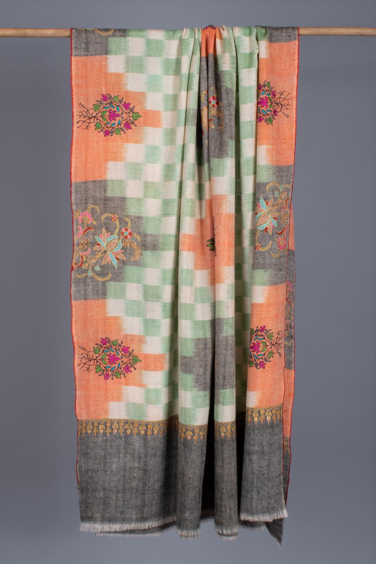 Handloomed Pure Pashmina Shawl with Sozni - THASOS